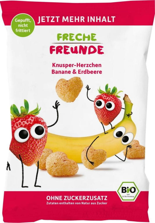 Maischips für Kinder mit Bananen- und Erdbeergeschmack, 30g, ERDBAR - FRECHE FREUNDE, kindgerechte Snack-Alternative