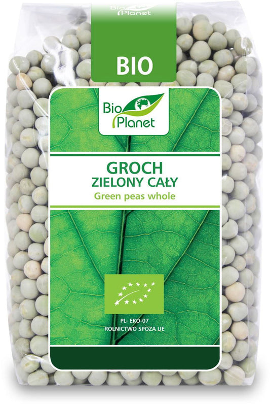 Ganze grüne Bio-Erbsen im 400 g Beutel von BIO PLANET, frische und saftige Hülsenfrüchte für gesunde Gerichte