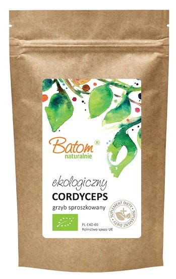Bio-Cordyceps militaris Pulver von BATOM in 50 g Packung, getrocknetes Pilzpulver für Nahrungsergänzung.