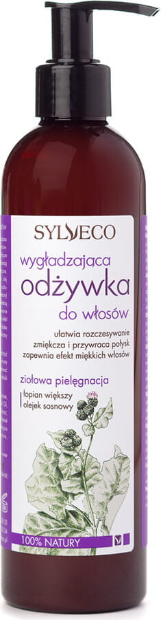 Haarspülung von biogo, glättend, 300 ml Flasche, sichtbare Verpackung und Textur auf weißem Hintergrund