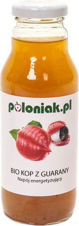 Bio Guarana Kick Energy Drink in 300 ml Dose von POLONIAK, erkennbar auf der Verpackung, mit auffälligem Etikett und energiereichem Design