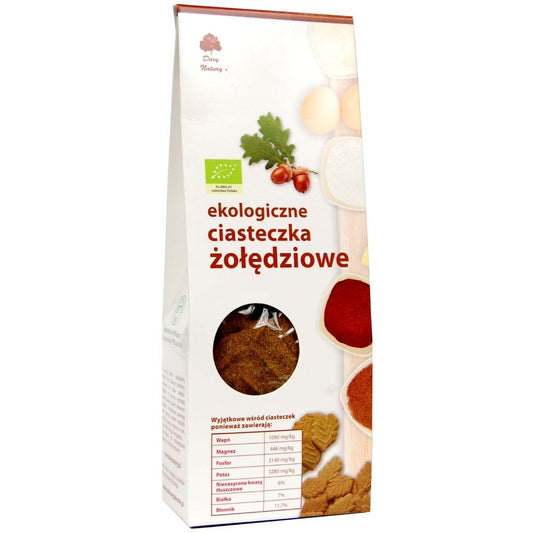 Bio Eichelkekse von DARY NATURY in 100 g Packung, knusprige Kekse mit natürlichen Eichelgeschmack, ideal als Geschenk.