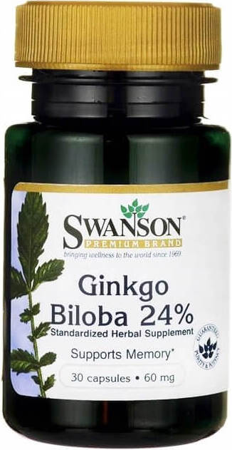 Japanischer Ginkgo-Biloba-Extrakt 24 % 60 mg 30 Kapseln SWANSON