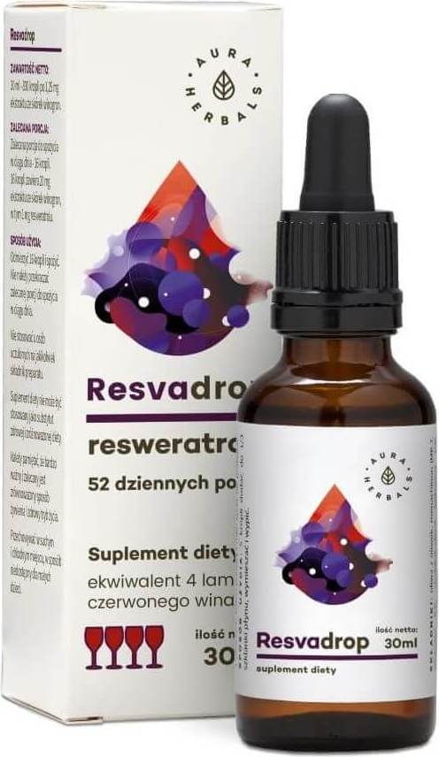 Resvadrop Resveratrol 52 Portionen 30 ml AURA HERBALS Huvudsaklig produktbild