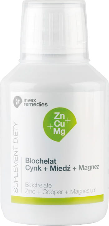 Zn + CU + MG Biochelat Zink + Kupfer + Magnesium Biochelat Zink + Kupfer + Magnesium 150ml INVEX REMEDIES Image principale du produit