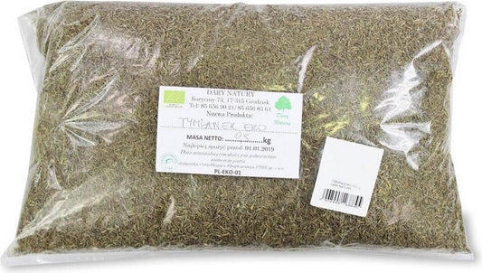 Bio Thymian in 500 g Packung, frische Kräuter von DARY NATURY, ideal für Kochen und Küchen in der Gastronomie.