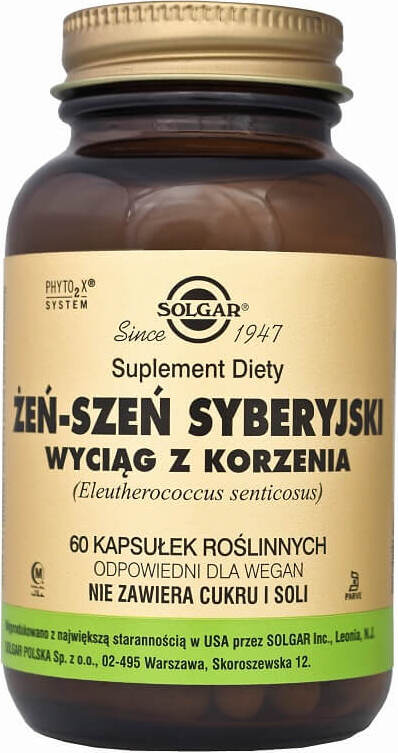 Sibirischer Ginsengwurzelextrakt in 150 ml Flasche und 60 Kapseln, natürliches Nahrungsergänzungsmittel von SOLGAR.