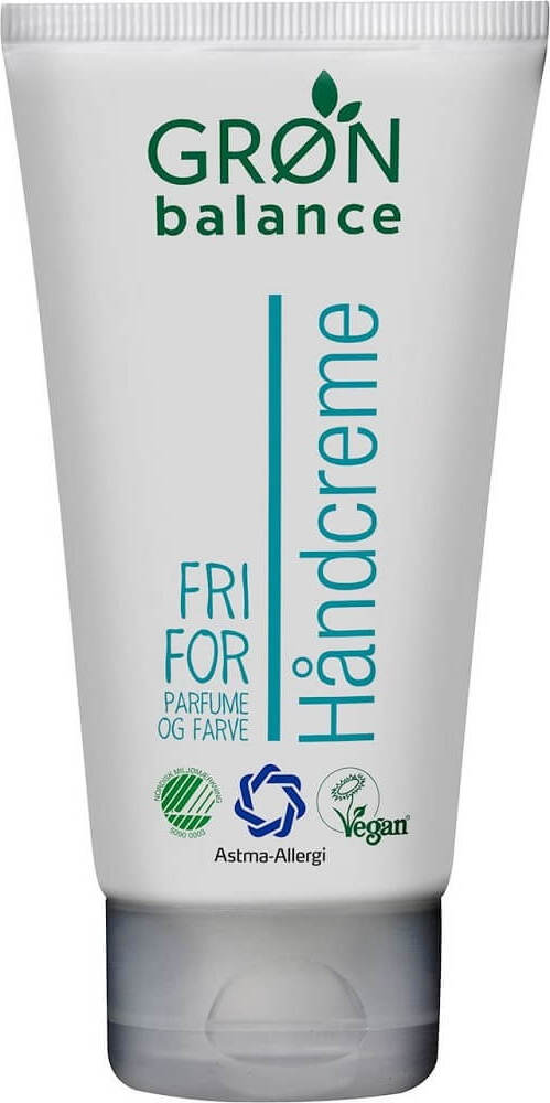 Handcreme von GRON BALANCE, 75 ml, pflegende Textur, zeigt die Creme in einer offenen Tube mit weißem Inhalt.