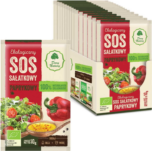 BIO Paprika Salatdressing von DARY NATURY, 10 g, cremiges Dressing mit Paprikageschmack für frische Salate.