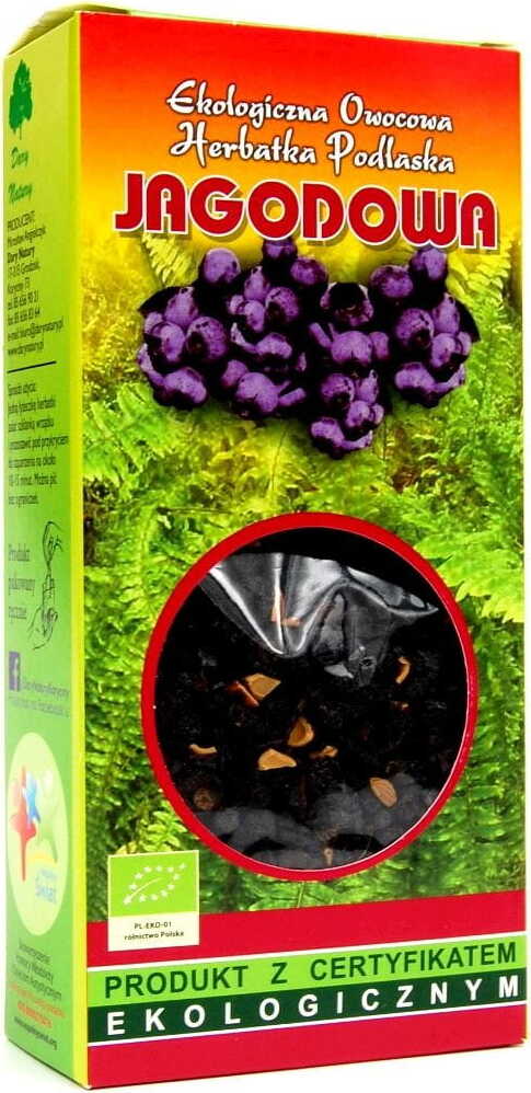 Bio-Getränkebeutel von DARY NATURY, 100 g, mit natürlichen Zutaten für gesunde Getränke, im weißen Beutel.
