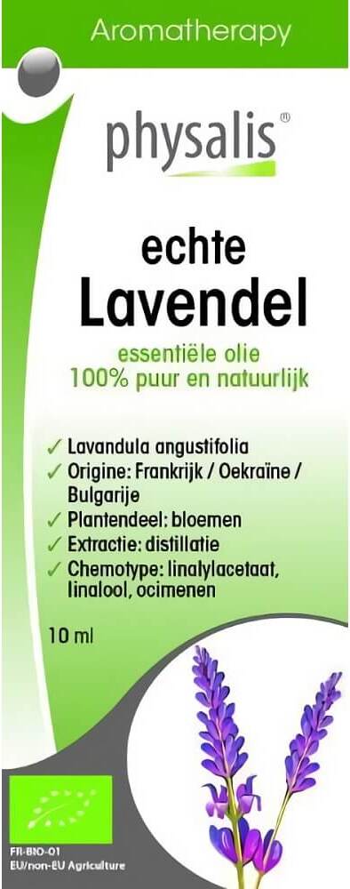 Echtes Bio-Lavendelöl (Schmalblättriger Lavendel) in 10 ml Flasche, naturbelassenes ätherisches Lavendelöl von PHYSALIS