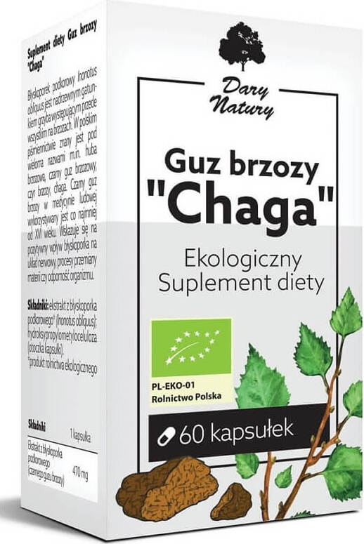 Chaga-Birkentumor BIO 60 Kapseln (470 mg) - GESCHENKE DER NATUR