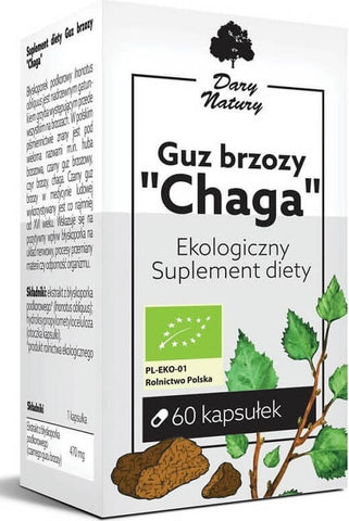 Chaga-Birkentumor BIO 60 Kapseln (470 mg) - GESCHENKE DER NATUR
