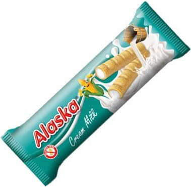 Maisröhren gefüllt mit Milchcreme glutenfrei 18 g ALASKA Imagen principal del producto