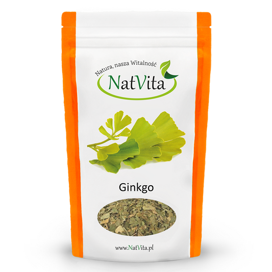 Geschnittene Ginkgo biloba Blätter von NATVITA in 100g Verpackung, frische grüne Blätter für Kräuterkunde und Gesundheit