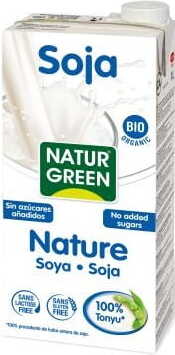 BIO Sojadrink von NATURGREEN in 1000 ml Flasche, cremige Textur, natürlich grüner Sojadrink ohne Zuckerzusatz.