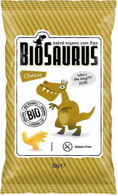 Dinosaurier Mais Chips Käsegeschmack glutenfrei BIO 50 g BIOSAURUS