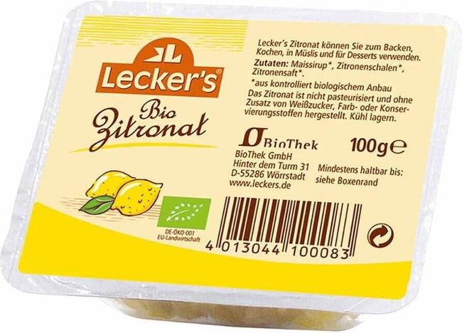 Kandierte Zitronenschale BIO 100 g LECKER'S Hover Image