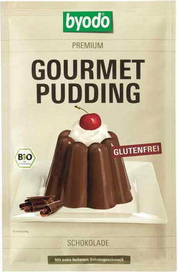 Glutenfreier Bio-Instant-Schokoladenpudding von BYODO, 46 g, cremige Schokoladengeschmack in einer Packung