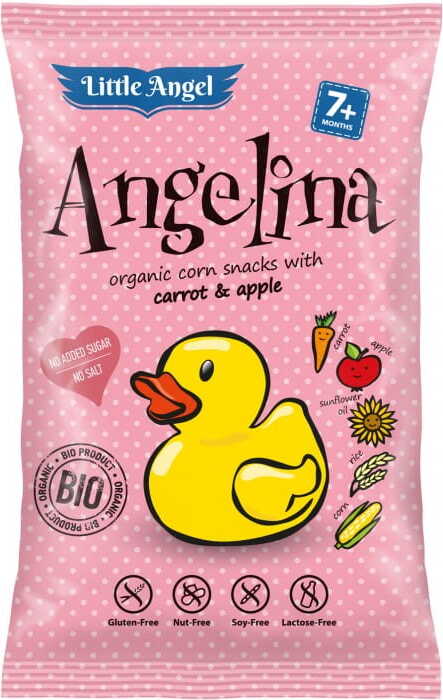 Maischips Mini Angelina Karotte und Apfel ab 7 Monaten glutenfrei BIO 30 g LITTLE ANGEL Hover Image