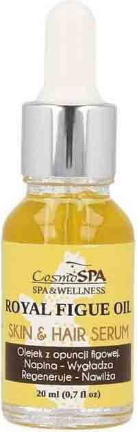 Opuntienfeigenöl in 20ml Flasche von COSMOSPA, naturbelassenes Pflegeöl mit grünen Opuntienfrüchten auf weißem Hintergrund.
