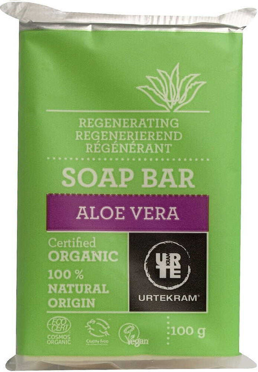Bio-Aloe-Seife von URTEKRAM, 100 g, flüssige Seife mit Aloe Vera für schonende Reinigung der Hände.