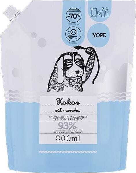 Natürliches Kokosnuss-Duschgel und Meersalz Nachfüllung 800ml YOPE