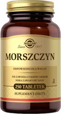 Blasentang 250 Tabletten von SOLGAR POLSKA SP. Z O. O. in einer offenen Packung, zeigt die Tabletten auf weißem Hintergrund
