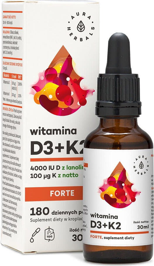 Vitamin D3 + K2 FORTE 4000iu AURA-KRÄUTER Hover Image