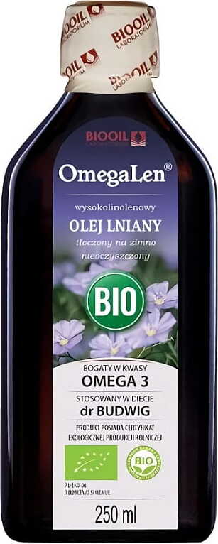 Kaltgepresstes Leinöl, unraffiniertes High-Leinöl BIO 250 ml - OMEGALEN