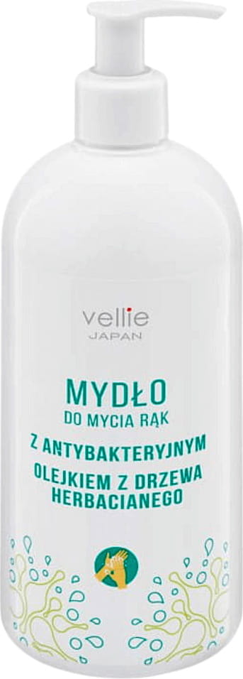 Antibakterielle Handseife mit Teebaumöl in einer 500 ml Pumpe von EKOWITAL, zeigt die Flasche und Etikett.