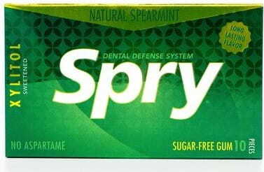 Kaugummi mit Xylit, Curly-Mint-Geschmack, glutenfrei 10 Stk. (12 g) - SPRY Hover Image