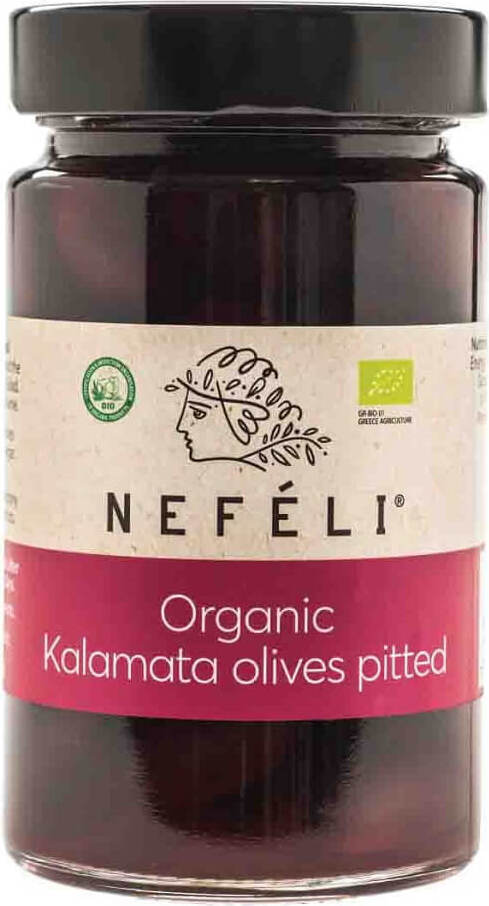 Kalamata schwarze Oliven, kernlos in Salzlake BIO 295 g - NEFELI