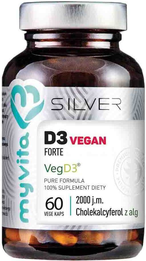 Vitamin D3 D - 3 vegD3 vegan FORTE 2000 iu 60 Kapseln 30 g MYVITA SILBER PURE