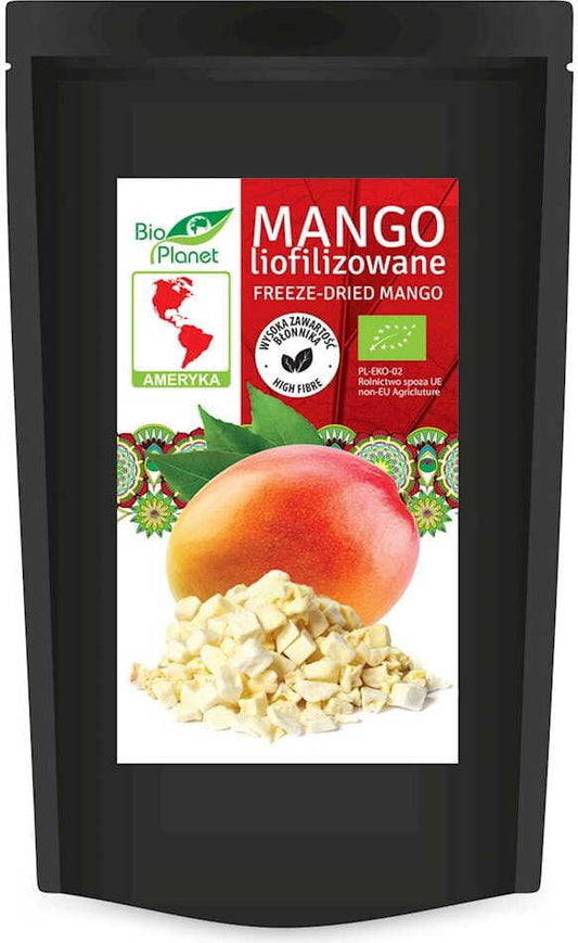 Gefriergetrocknete Bio-Mango von BIO PLANET, 30 g, frische, getrocknete Mangostücke aus biologischem Anbau