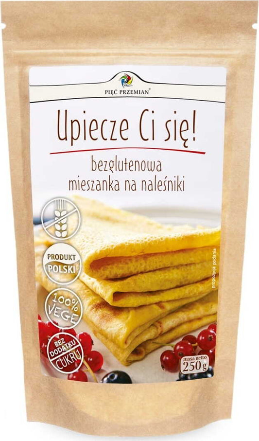BIO glutenfreie Pfannkuchenmischung von PIĘĆ PRZEMIAN, 250 g, mit natürlichen Zutaten für leckere, gesunde Pfannkuchen