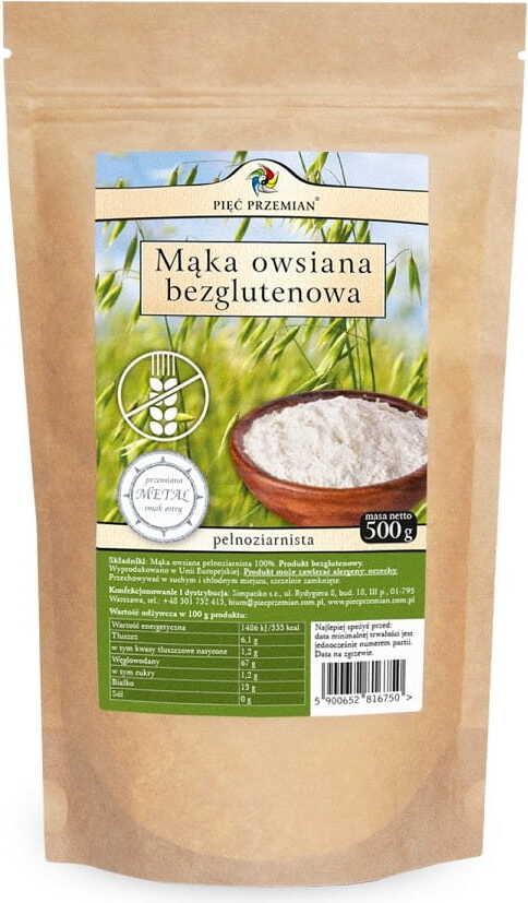 Glutenfreies Hafermehl BIO 500 g - FÜNF ÄNDERUNGEN