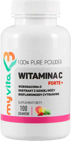 Vitamin C FORTE + Wildrosenextrakt und Zitrusbioflavonoide 100g MYVITA