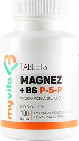 Magnesium Magnesiumcitrat + B6 P - 5 - P in aktiver Form 100 MYVITA Tabletten