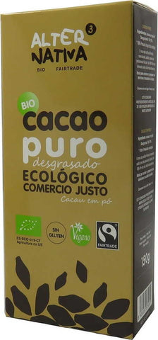 Kakaopulver mit reduziertem Fettgehalt fair gehandelt glutenfrei BIO 150 g - ALTERNATIVA