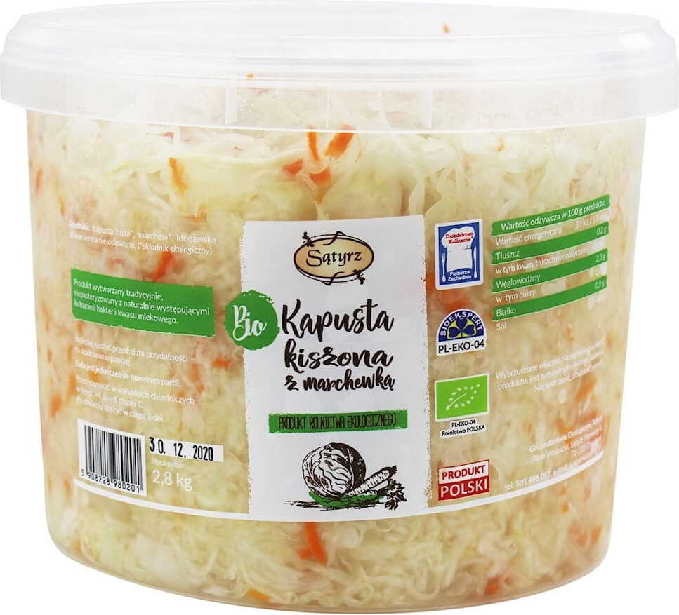 Sauerkraut mit Karotten BIO 28 kg (Eimer) - SĄTYRZ Hauptbild