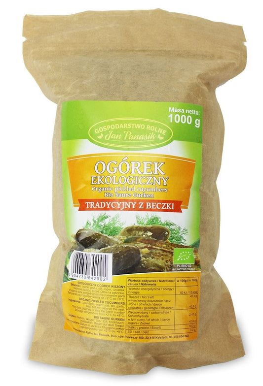 Eingelegte Bio-Gurken im Doypack von JAN PANASIK, 1 kg, frisch und knackig in Glasflasche, ideal für den Geschmack.