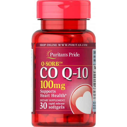 Coenzym Q10 100 mg in 30 Kapseln von PURITAN'S PRIDE, Nahrungsergänzungsmittel mit Q10 für Energie und Herzgesundheit