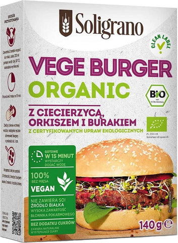 Kichererbsenburger mit Dinkel und Rote Bete BIO 140 g - SOLIGRANO