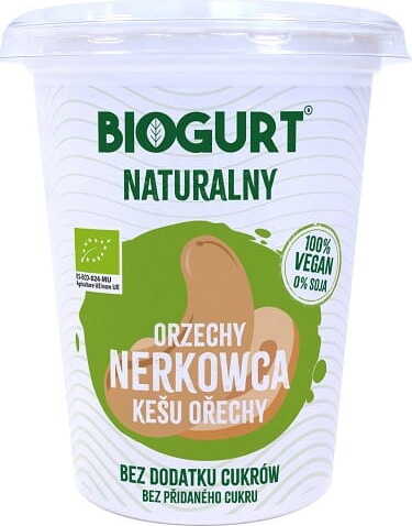 Veganer BIOGURT aus fermentierten Cashewnüssen, 400 g, cremierte Joghurt-Alternative in Bio-Qualität, BIOGURT.