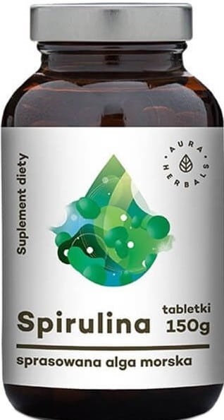 Spirulina gepresste Alge 600 Tabletten 250mg 150g AURA HERBALS Hover Image