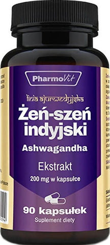 Ginseng - Indischer Ginseng Ashwagandgha 20:1 Extrakt 200mg 90 Kapseln PHARMOVIT