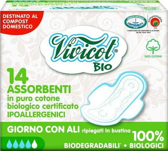 Damenbinden mit Flügeln für den Tag 14 Stück - VIVICOT Hover Image