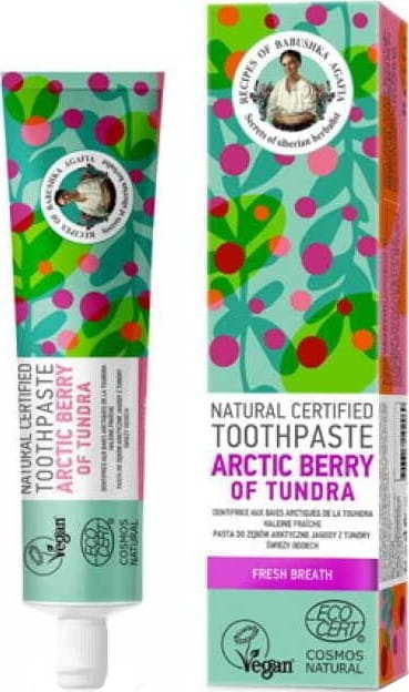 Natürliche AGAFI Arktische Beeren-Öko-Zahnpasta in 85 g mit fruchtigem Beeren-Duft, nachhaltige Zahnpflege für den Alltag