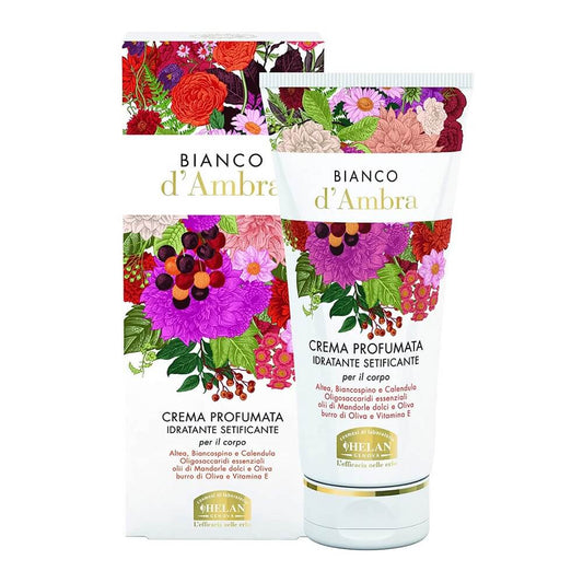 Feuchtigkeitsspendende Bianco d'ambra Körpercreme von biogo in 200 ml, cremige Textur, ideal für gepflegte Haut.